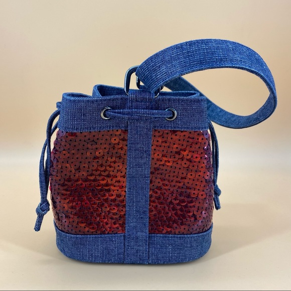Chanel Denim Sequin Mini Bucket Bag - Picture 11 of 16